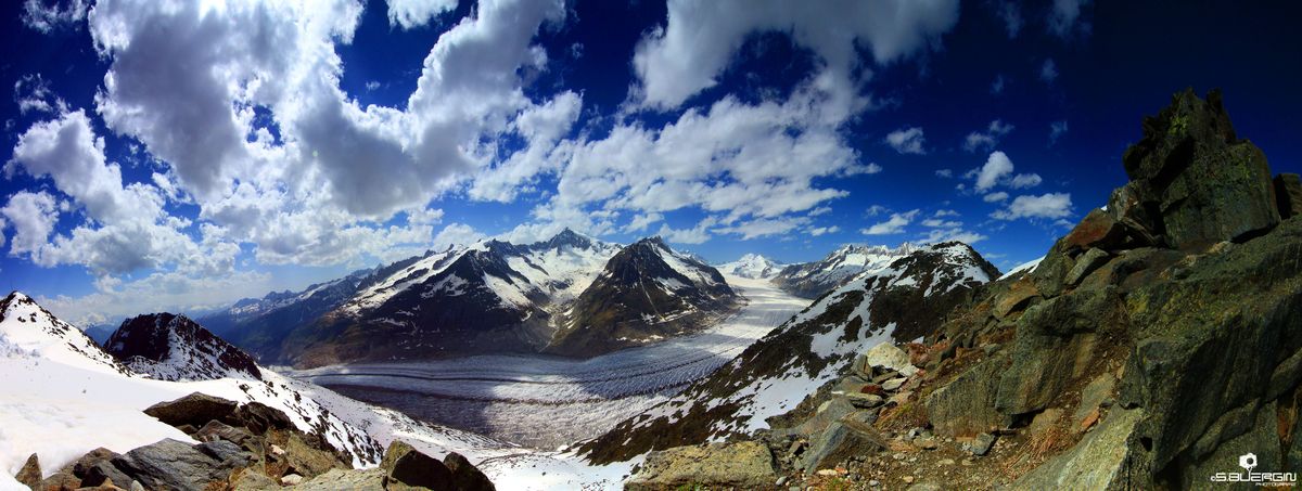 Der wunderschöne Aletschgletscher in den Schweizer Alpen