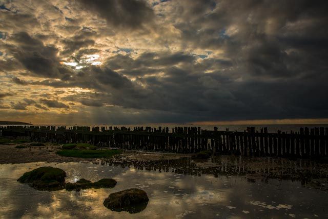 sunset at Peasens Moddergat, Waddensea, the Netherlands