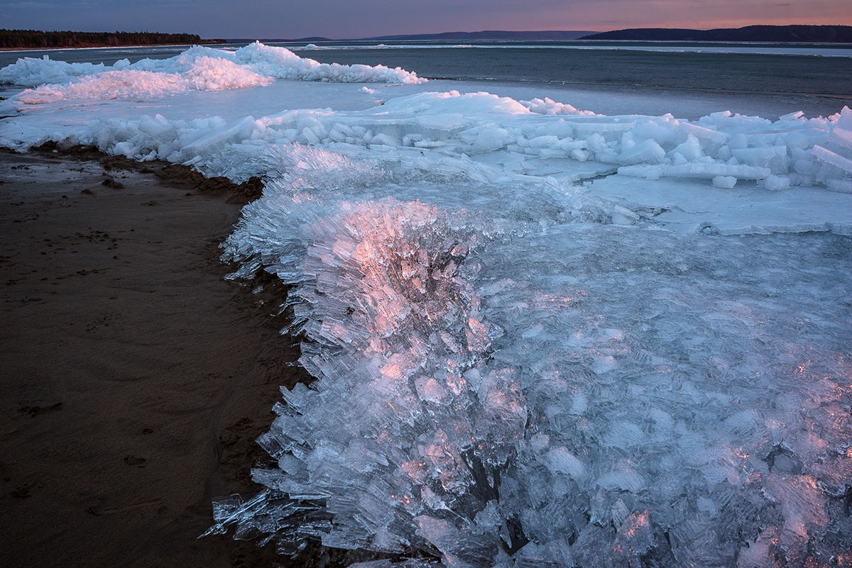 Sunset on the Angara river