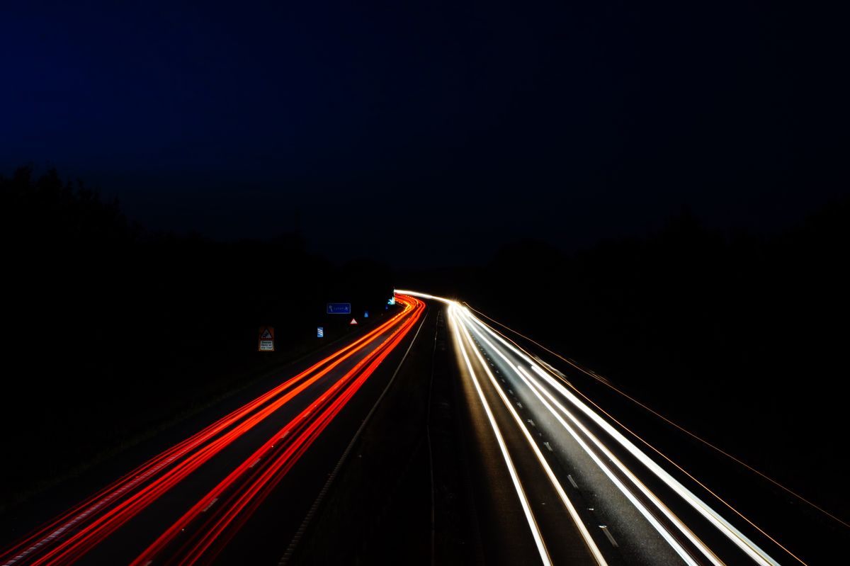 Traffic on the A1(M) near Stevenage